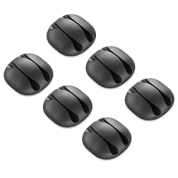 Set 6 organizatoare cabluri cu adeziv negre MK5541 deleyCON 1