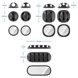 Set 5 cleme organizatoare cabluri cu adeziv negre MK5543 deleyCON 3
