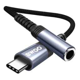 Adaptor audio USB-C tata - JACK 3.5 mm mama 10cm negru BWOO BO-BZ47 5