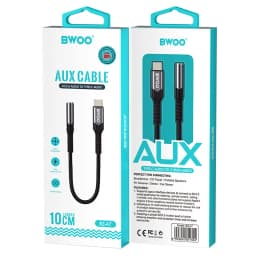 Adaptor audio USB-C tata - JACK 3.5 mm mama 10cm negru BWOO BO-BZ47 6