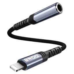Adaptor audio Lightning tata - JACK 3.5 mm mama 10cm negru BWOO BO-BZ48 5