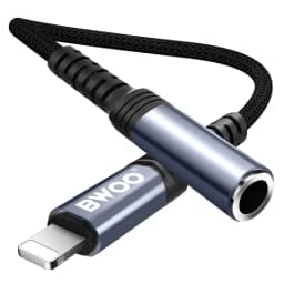 Adaptor audio Lightning tata - JACK 3.5 mm mama 10cm negru BWOO BO-BZ48 4