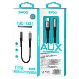 Adaptor audio Lightning tata - JACK 3.5 mm mama 10cm negru BWOO BO-BZ48 6