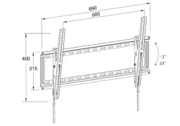 Suport TV LCD de perete 32"-80" inclinabil cu snur Well 2