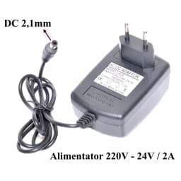 Alimentator in comutatie AC/DC 24V 2A mufa 5.5x2.1mm cablu 85cm 2