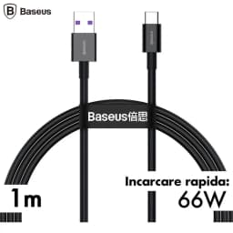 Cablu Baseus CATYS-B01 USB - Tip C 1m 66W 6A PD2.0 negru 1