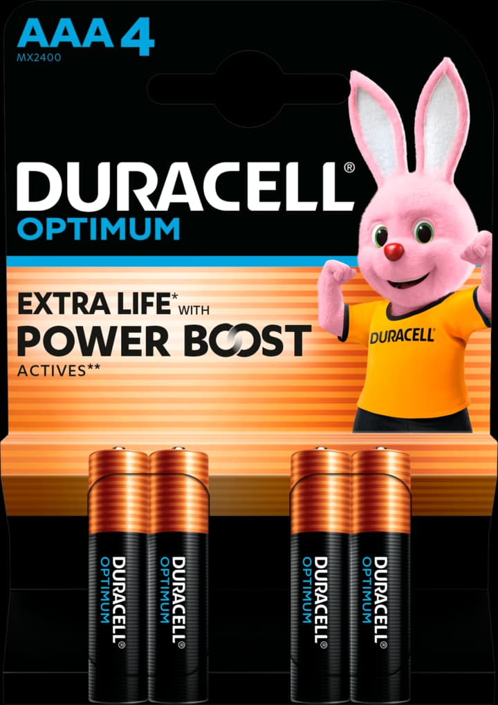 Set baterii alcaline DURACELL OPTIMUM AAA R03 4buc MX2400