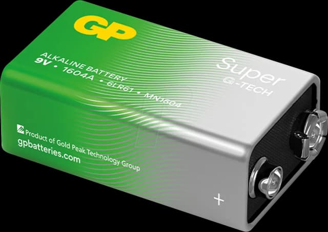 Baterie alcalina Super GP 9V infoliata GPPVA9VAS778-1