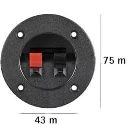 Terminal difuzor 2 poli push rotund 75mm pe panou Goobay 2