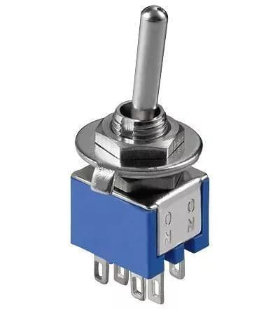 Comutator 2x ON-ON 6 pini 8x9x7mm cu retinere Goobay