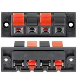 Terminal difuzor 4 poli de tip push rosu/negru panou Goobay 2