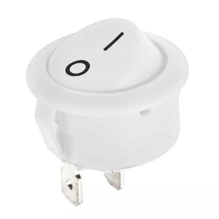 Intrerupator 2 pini ON-OFF 6A 250V alb 18x10mm cu retinere