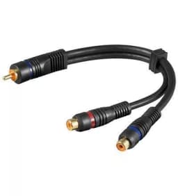 Cablu adaptor RCA la 2x RCA mama OFC dublu ecranat Goobay 1
