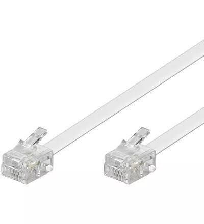 Cablu telefon 3m alb RJ11 6P4C Goobay