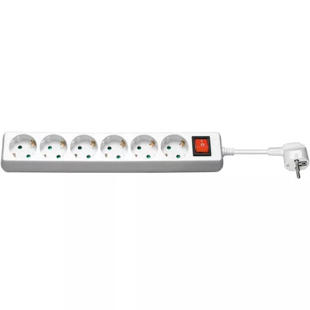 Prelungitor 1.5m 6xSchuko alb cu intrerupator 3500W Goobay