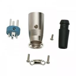 Mufa XLR 3 poli tata cu protectie pentru cablu din cauciuc 2