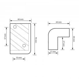 Coltar de protectie pentru incinte acustice 70x44x44mm 2