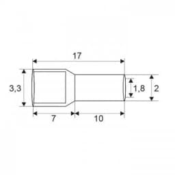 Varf terminal pentru cablu 1.5 mm 10mm negru 2
