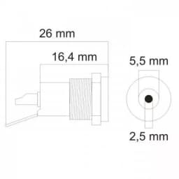 Mufa DC montabil 5.5/2.5 mm mama 2
