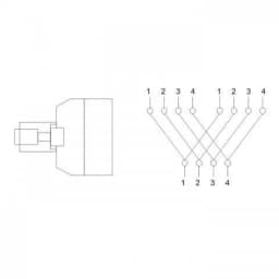 Adaptor telefonic 6P4C RJ11 tata la 2 mama 2