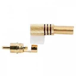 Mufa RCA aurita inel negru tata cablu maxim 6mm 2