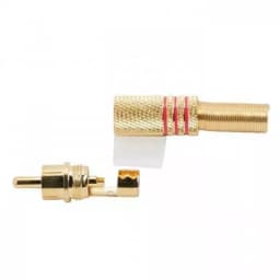 Mufa RCA aurita inel rosu tata cablu maxim 6mm 2