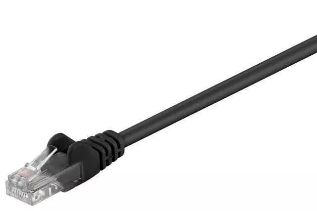 Cablu pach retea CAT5e UTP 2x RJ45 30m negru CCA neecranat Goobay