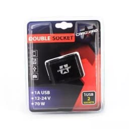 Priza dubla pentru bricheta auto cu cablu +USB 1A Carguard 3