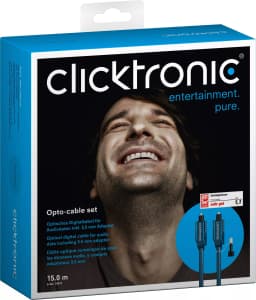 Cablu optic Toslink - Toslink plus adaptor 3.5 mm 15m Clicktronic 2
