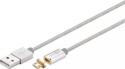 Cablu USB 2.0 cu mufa magnetica micro USB 1.2m argintiu Goobay 1
