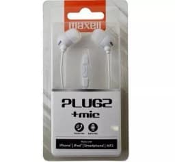 Casca in ureche cu Jack 3.5 mm alb cu microfon Plugz Maxell 2