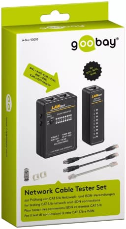 Tester retea RJ11 RJ12 RJ45 ISDN CAT5 CAT6 BNC Goobay 3
