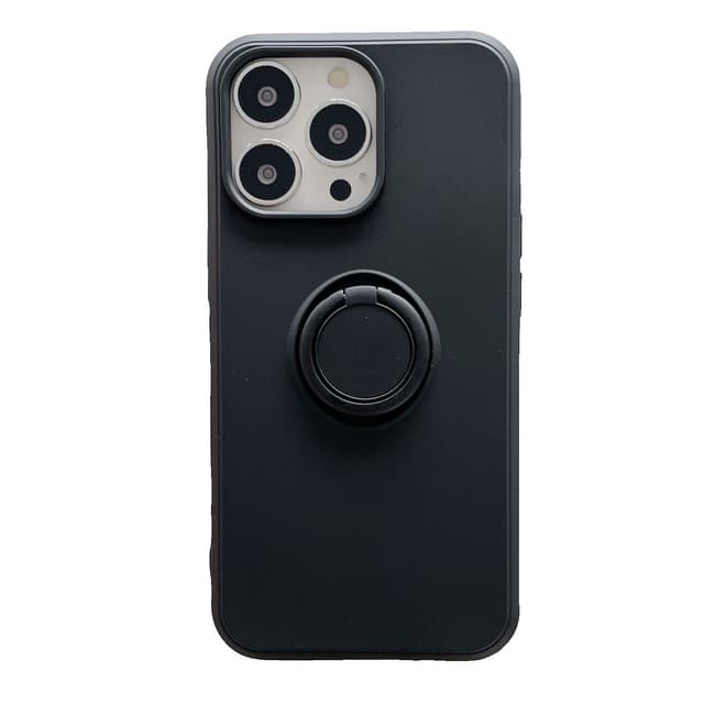 Husa protectie compatibila cu Samsung A21S Liquid Silicone Ring cu suport rotativ Negru