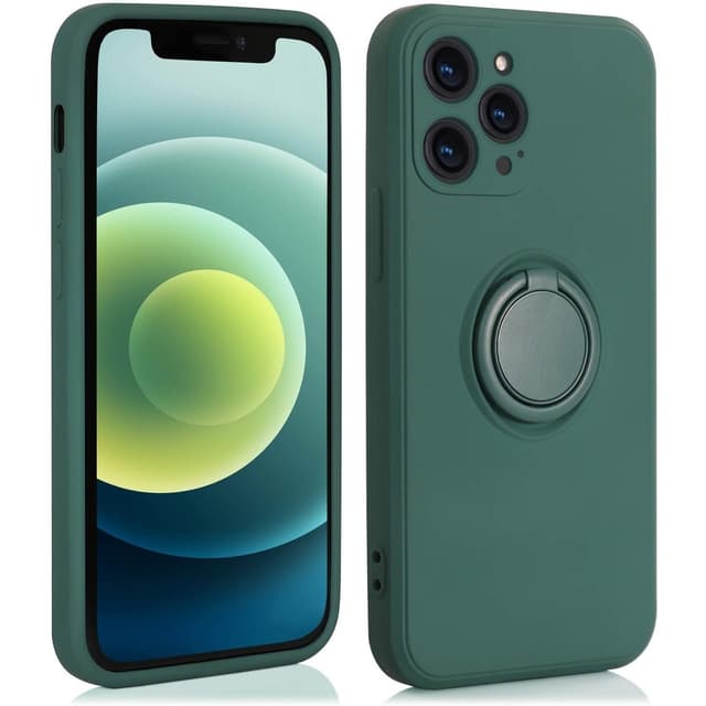 Husa protectie compatibila cu Samsung A32 4G Liquid Silicone Ring cu suport rotativ Verde