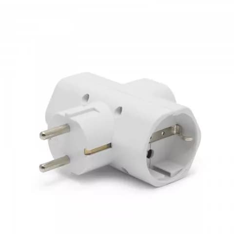 Distribuitor triplu T schuko la 3 schuko 3.500W 16A protectie copii Delight 05679