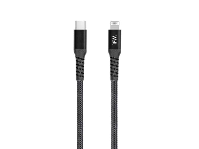 Cablu de date si incarcare USC TYPE C - iPhone Lightning 1m PD certificat MFI negru Well