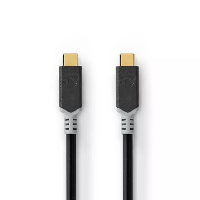 Cablu USB 3.2 Gen 2x2 type C tata-tata 1m 100W 5A 20Gbps antracit Nedis