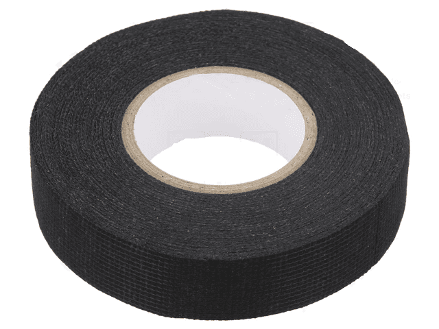 Banda textila W 19mm L 15m Thk 0.13mm acril modificat negru 3730 TKANINOWA PARCIANA 19MM-15M