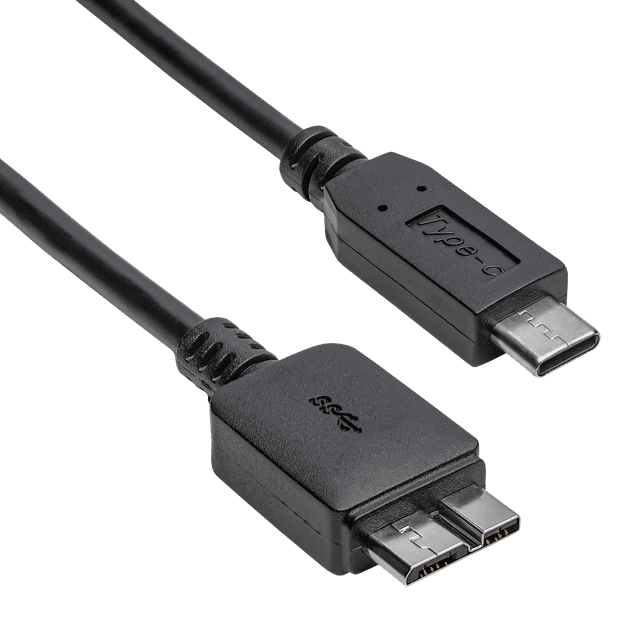 Cablu USB3.0 USB B micro mufa tata - USB type C mufa tata nichelat 1m negru AKYGA AK-USB-44