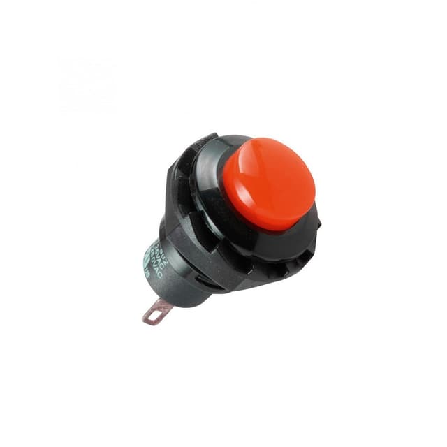Buton comanda 250V 1.5A 1 circuit OFF-(ON) fara retinere rosu incastrabil 13mm Somogyi Elektronic