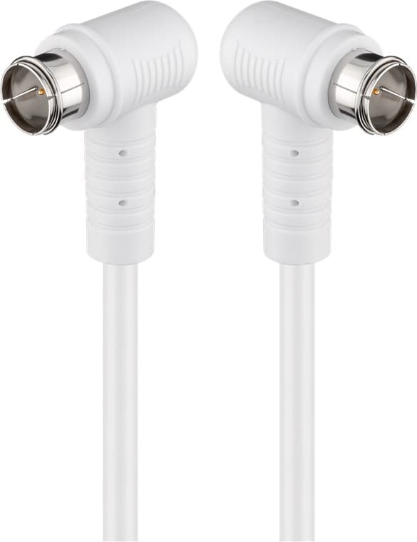 Cablu antena SAT 90 grade 80dB dublu ecranat 1.5m F tata rapida 90 - F tata rapida 90 complet ecranate alb Goobay 67341
