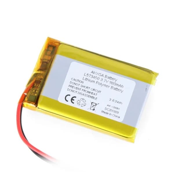Acumulator Lithium Polymer 06036 980mAh 1S 3.7V fir cu conector JST-BEC 50x34x6mm AKYGA Battery