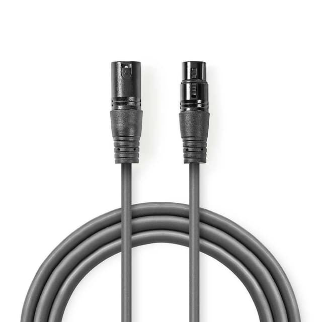 Cablu Digital DMX Premium Nedis XLR 3-pini tata - XLR 3-pini mama 110Ohm 0.5m gri COTH15012GY05