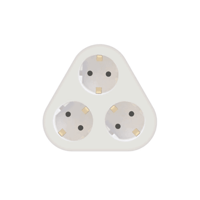 Stecher triplu Technik MT-3WH cu contact protectie 3x Schuko 3500W 16A alb