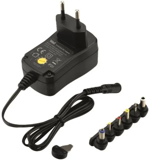 Alimentator universal in comutatie Well 600mA 3V /4.5V /5V /6V /7.5V /9V /12V +6 mufe PSUP-SMP-600MA/6T/2-WL