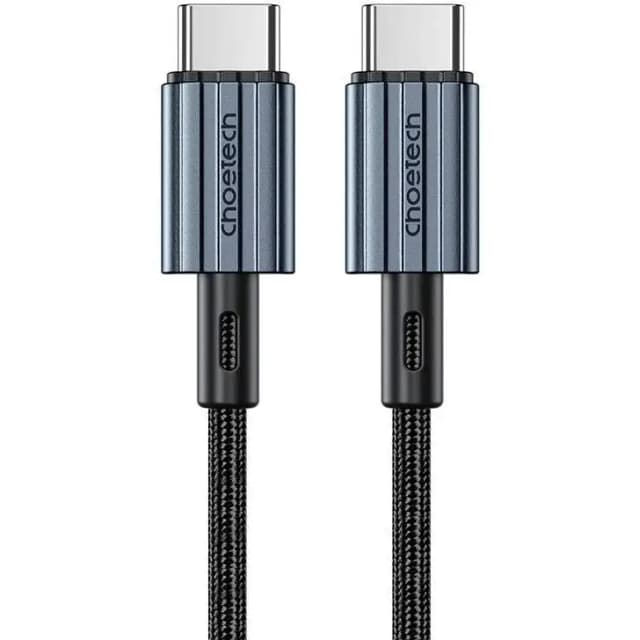Cablu USB-C - USB-C PD 60W 1.2m negru textil XCC-1014 Choetech XCC-1014-BK