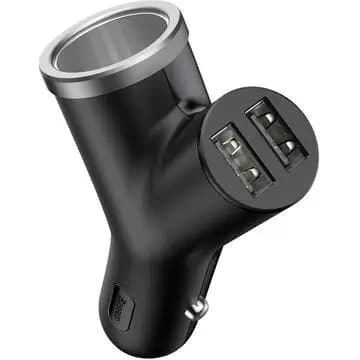 Incarcator auto Baseus CCALL-YX01 Y type Quick Charge 40W 2x USB Output 4.5V/5A +1x bricheta auto negru