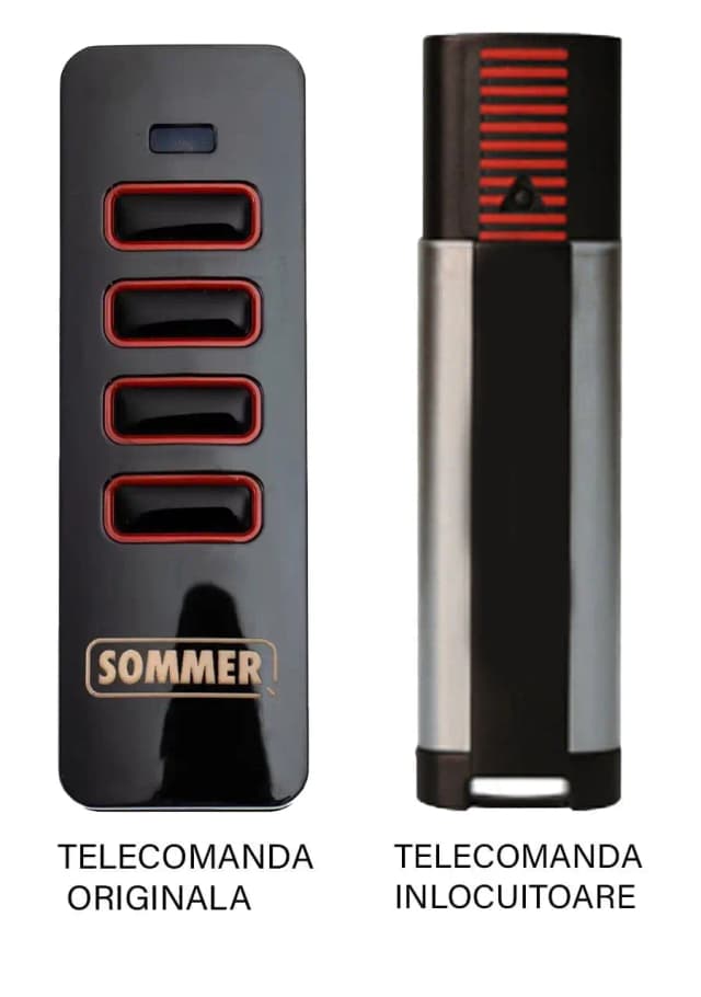 Telecomanda inlocuitoare poarta garaj de 2 si 4 canale cod saritor 433.92MHz Sommer Pearl compatibila cu originalul (850)
