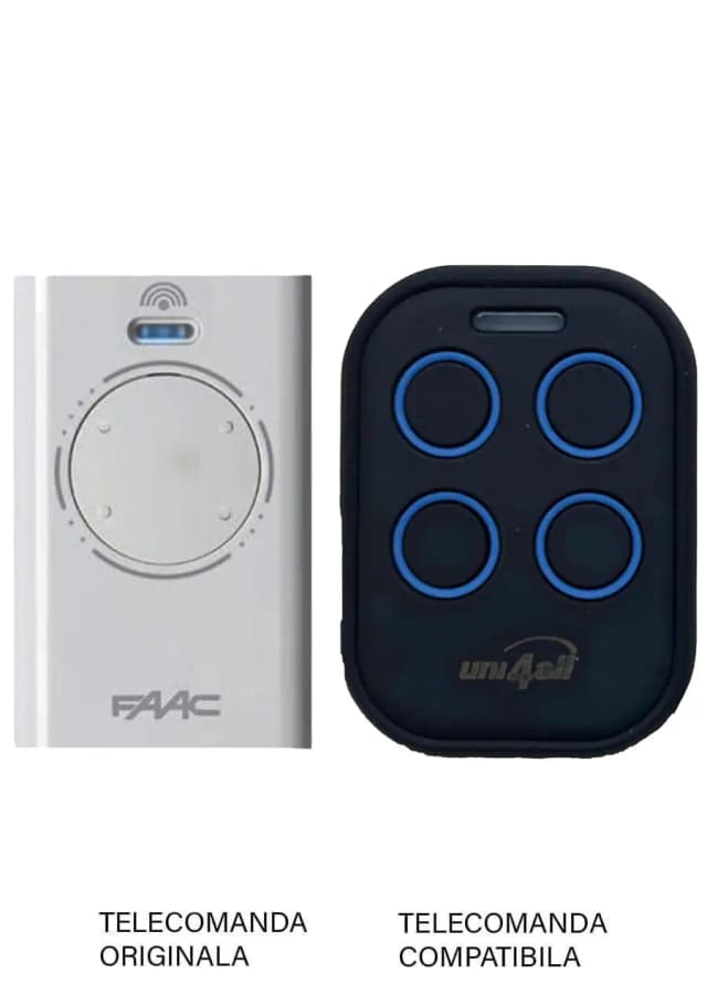 Telecomanda inlocuitoare poarta garaj FAAC XT4 433 SLH de doua si patru canale/ cod saritor/ 433.92MHz (817)