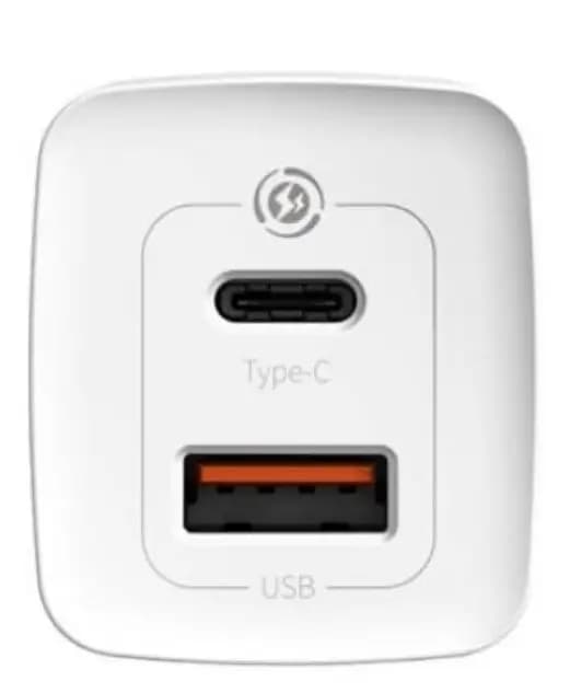 Incarcator retea Baseus GaN2 Lite Quick Charge 65W 1x USB 5V/3A 1x USB Type-C 5V/3A alb CCGAN2L-B02